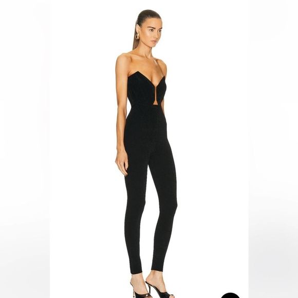 NEW Roland Mouret Cut Out Jumpsuit Black US 4 - Picture 2 of 9
